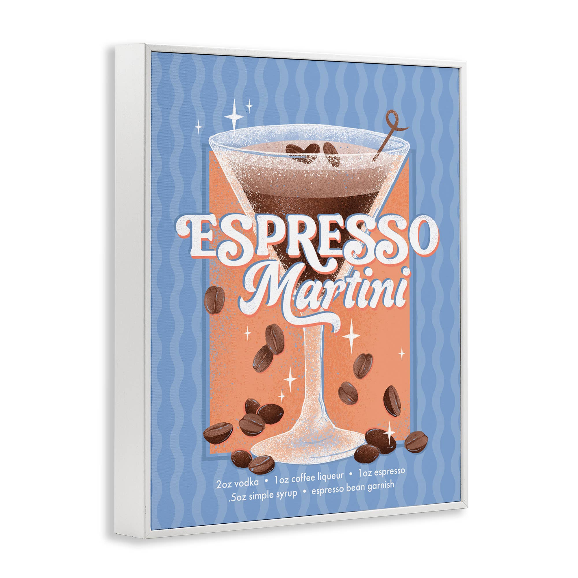 Stupell Industries - Wholesale Wall sign - Retro Espresso Martini & Recipe - Framed Wall Art15