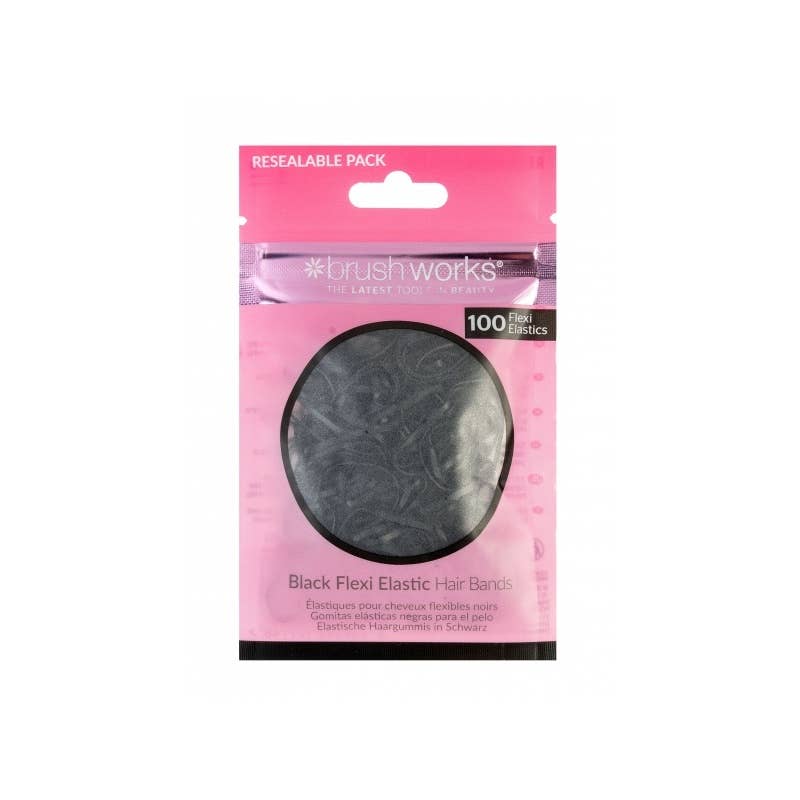 Beauty Pro – Engroshandel Hårbånd - Dame – Brushworks sorte elastiske hårbånd, 100 stk.0