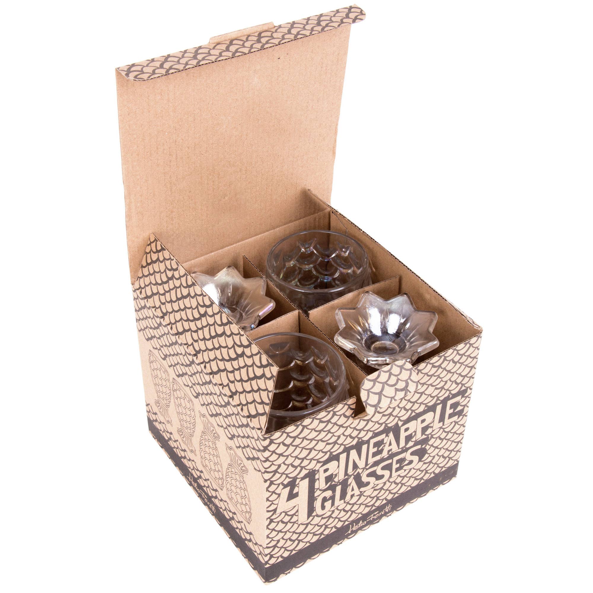 Helio Ferretti - Wholesale Drinking Glass/Cup - PACK OF 4 GLASSES "THE QUEEN OF FRUITS" HF3