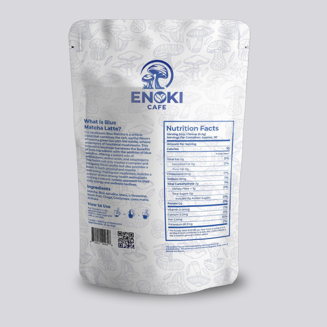 Enoki Cafe – Engroshandel Sundheds-/detox-te – Blue Matcha Latte - 200 g (7 oz)6