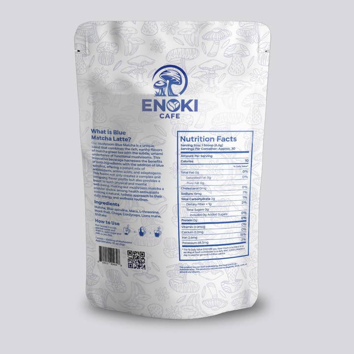 Enoki Cafe – Engroshandel Sundheds-/detox-te – Blue Matcha Latte - 200 g (7 oz)6