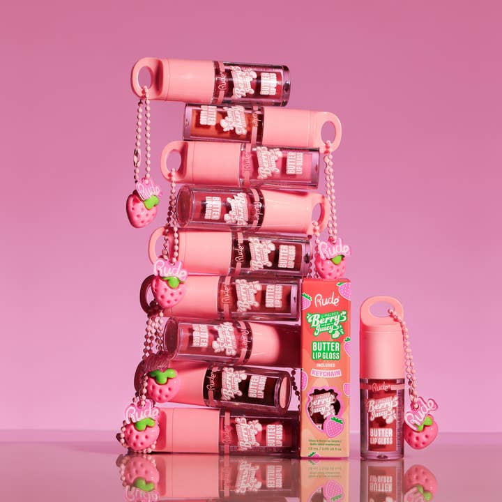 Berry Juicy Butter Lipgloss Sleutelhanger voor wholesale door Rude Cosmetics