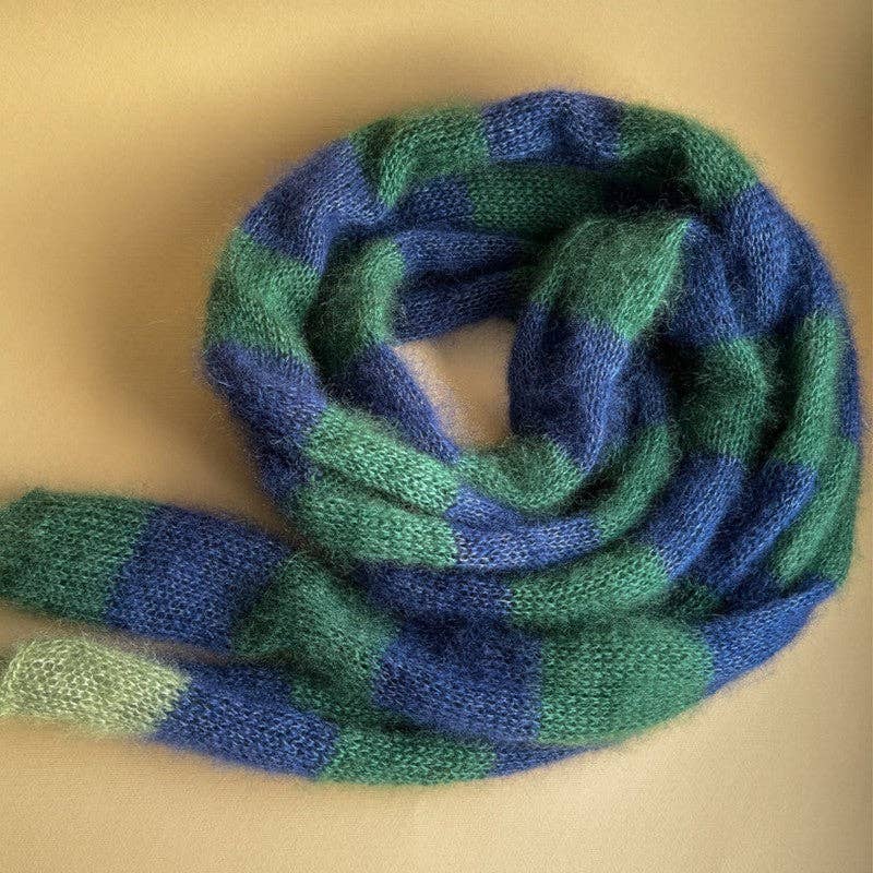 alberalkirk - Wholesale Scarf - Women's - Mohair Blend Long Loop Scarf Striped Pattern  M5A08211