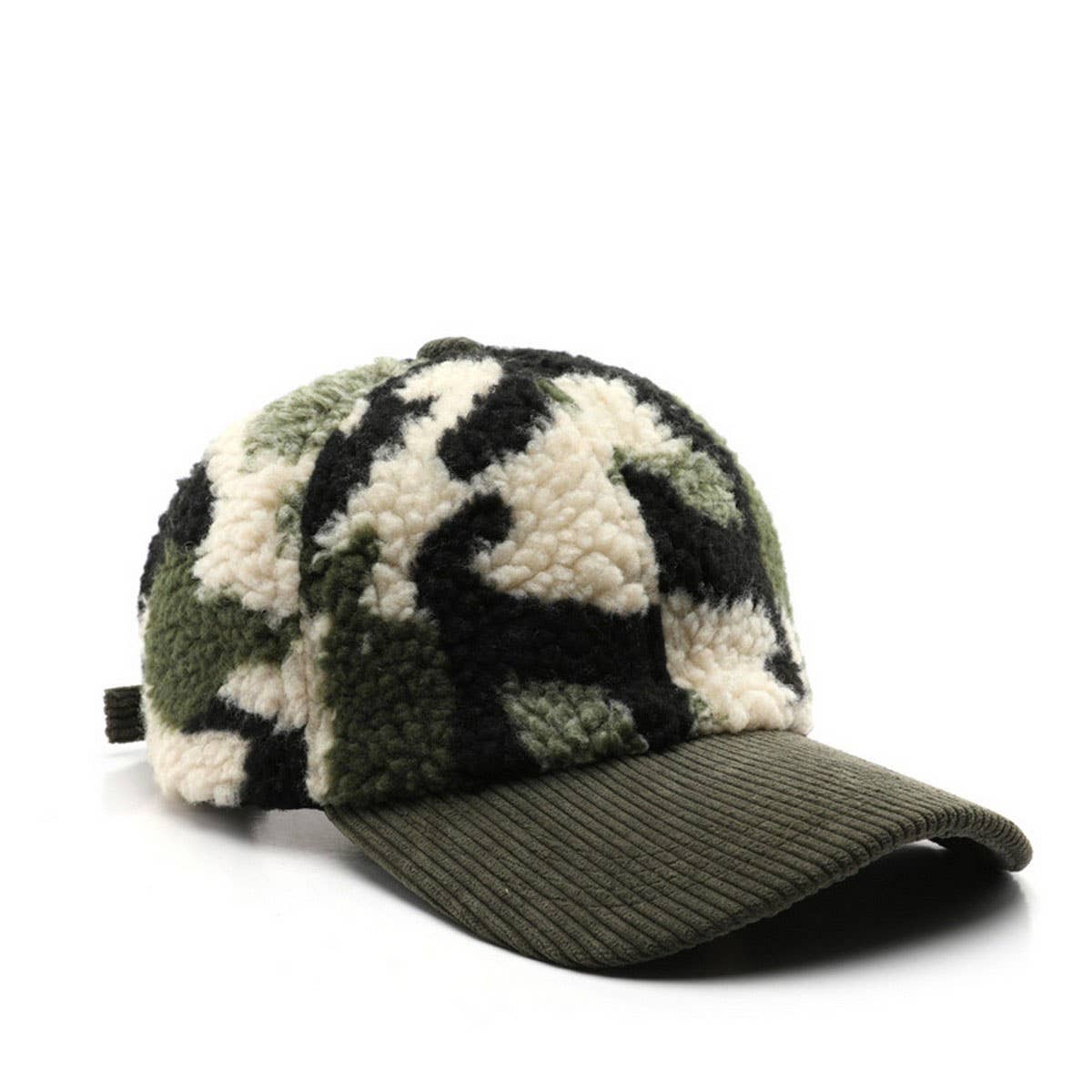ACCITY - Wholesale Baseball Cap - Unisex - Winter Colorblock Fleece Camo Baseball Cap_CWAH21712
