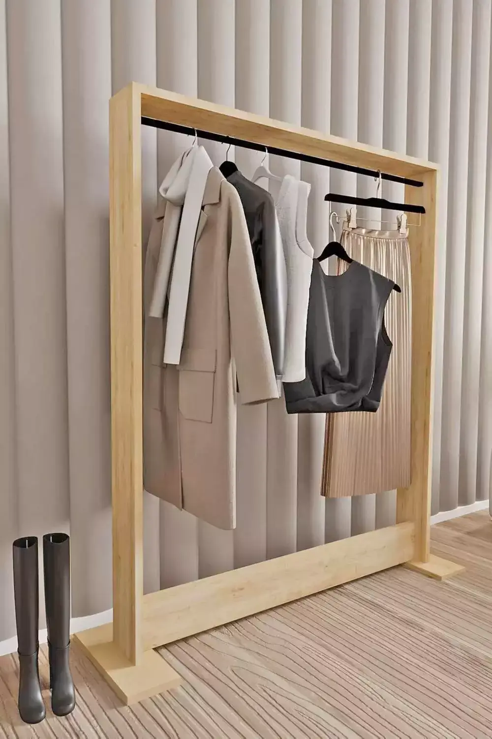 Biggbrands GmbH - Wholesale Kleerhangers - Decormet Salvitor Kledingrek - Saffier Eik1