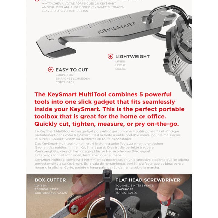KeySmart / STATIK - Wholesale Handy Tool - KeySmart MultiTool Screwdriver & Box Cutter; Stainless Steel