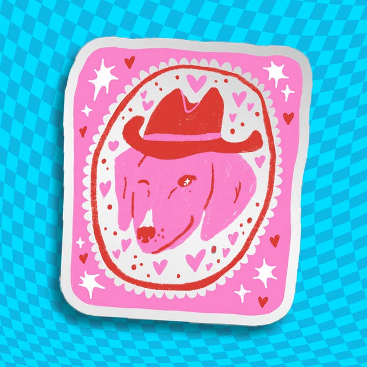 Alex Luciano - Wholesale Sticker - Cowboy Puppy Hearts mirror sticker