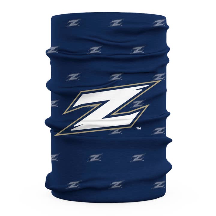 University Of Akron Zips Neck Gaiter Navy All Over Logo for wholesale by Vive La Fete