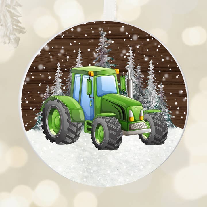 Green Tractor - Holiday Ornament for wholesale by Into The Desert