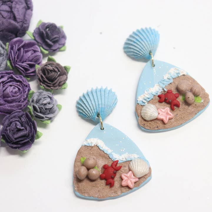 Seashore Earrings - Triangular for wholesale by Shaping Clays