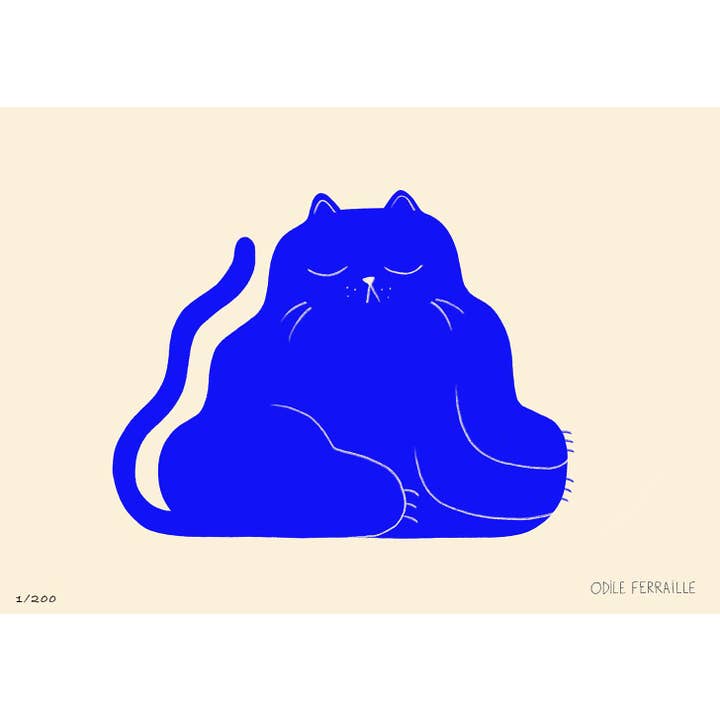 Sergeant Paper - Wholesale Art Print - Odile Ferraille - BLUE CAT - Cat Art Print