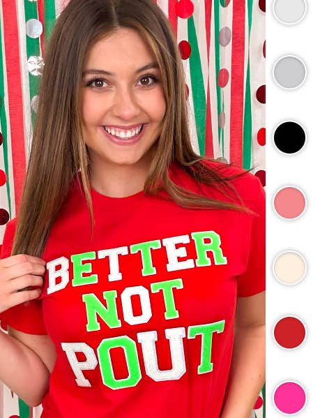 T-shirt Better Not Pout en chenille douce pour la vente par Sugar Stitch