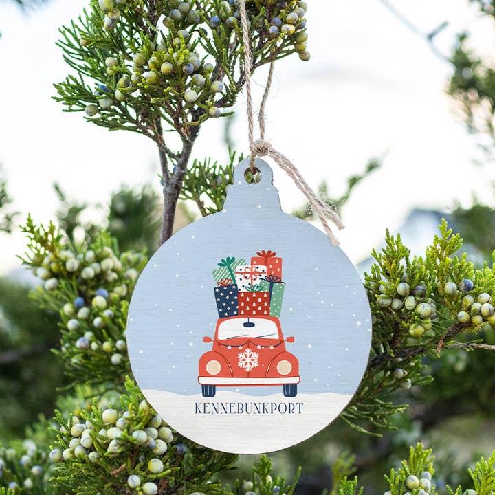 Personalized Holiday Haul Bulb Ornament for wholesale by Rustic Marlin