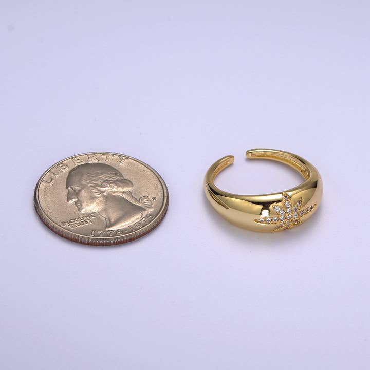 Aim Eternal - Wholesale Band/Stacked Ring - Star Dome Ring, Adjustable Gold Ring, Chunky Ring, Stackable Ring for Statement Jewelry Birthday Gift Idea for Her woman ring Sz 81