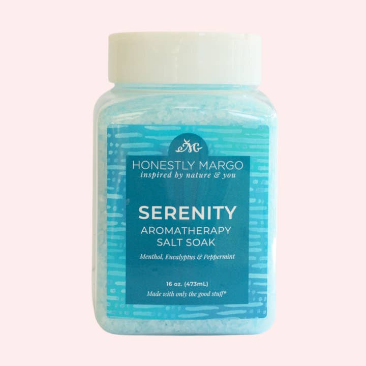 Sel d'aromathérapie Menthol, Eucalyptus, Vapor SERENITY pour la vente par Honestly Margo