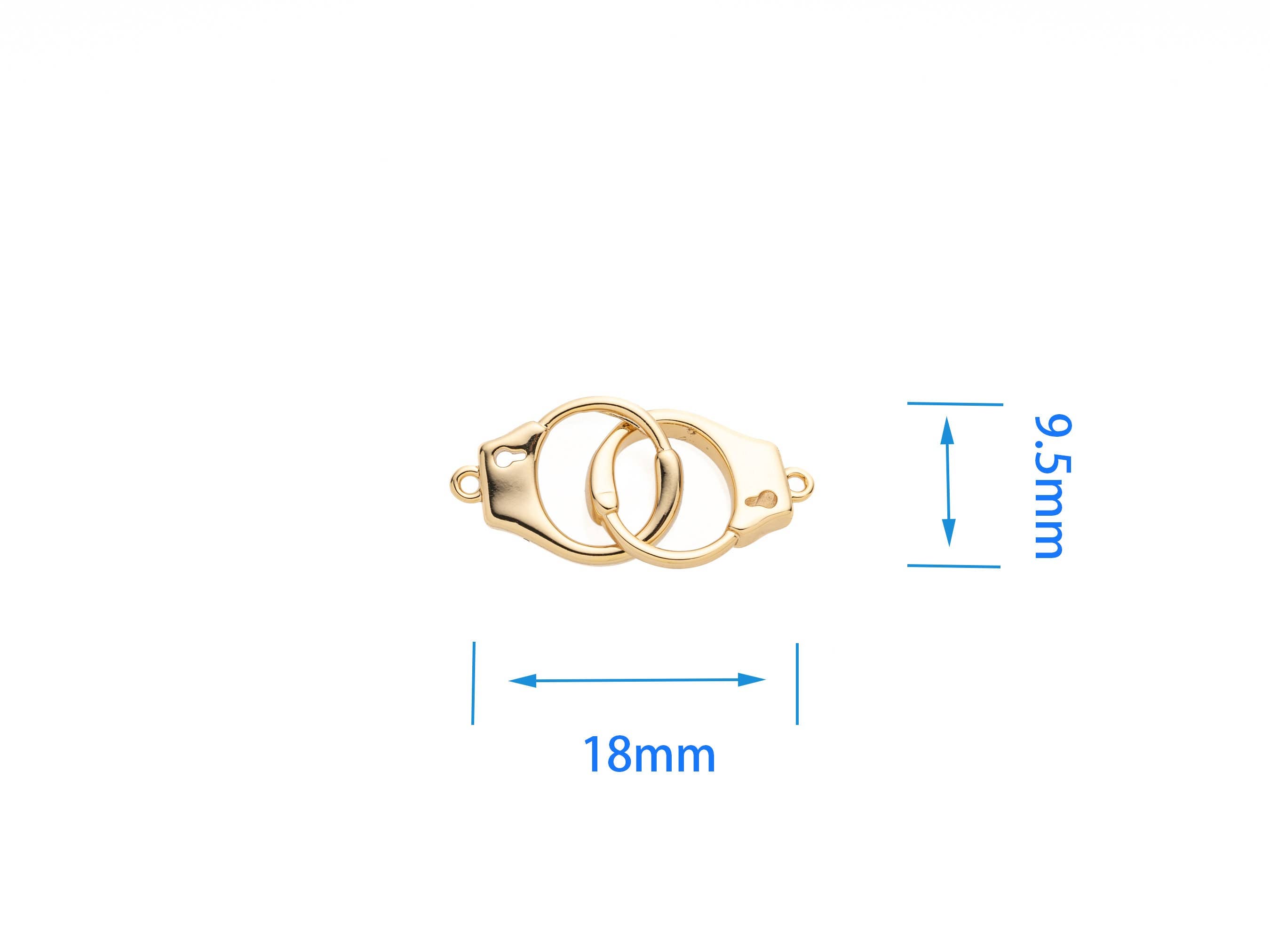 Jewel Pledge - Wholesale Individual Charm/Pendant - Gold HandCuff Connector Charm for Jewelry Making CNG0024