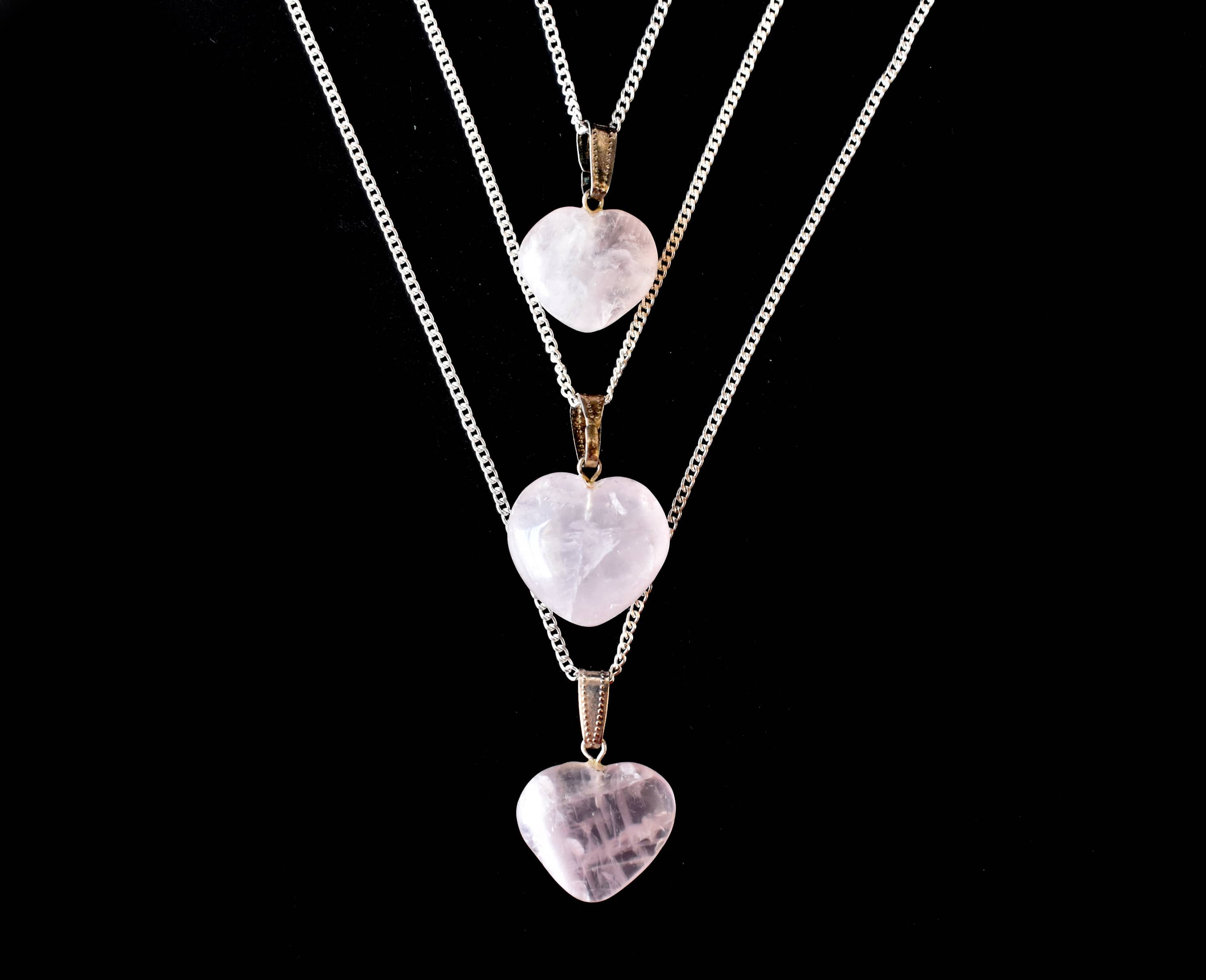 Soothing Crystals - Wholesale Pendant/Charm Necklace - Crystal Heart Pendant | Rose Quartz | Healing Stone Jewelry6