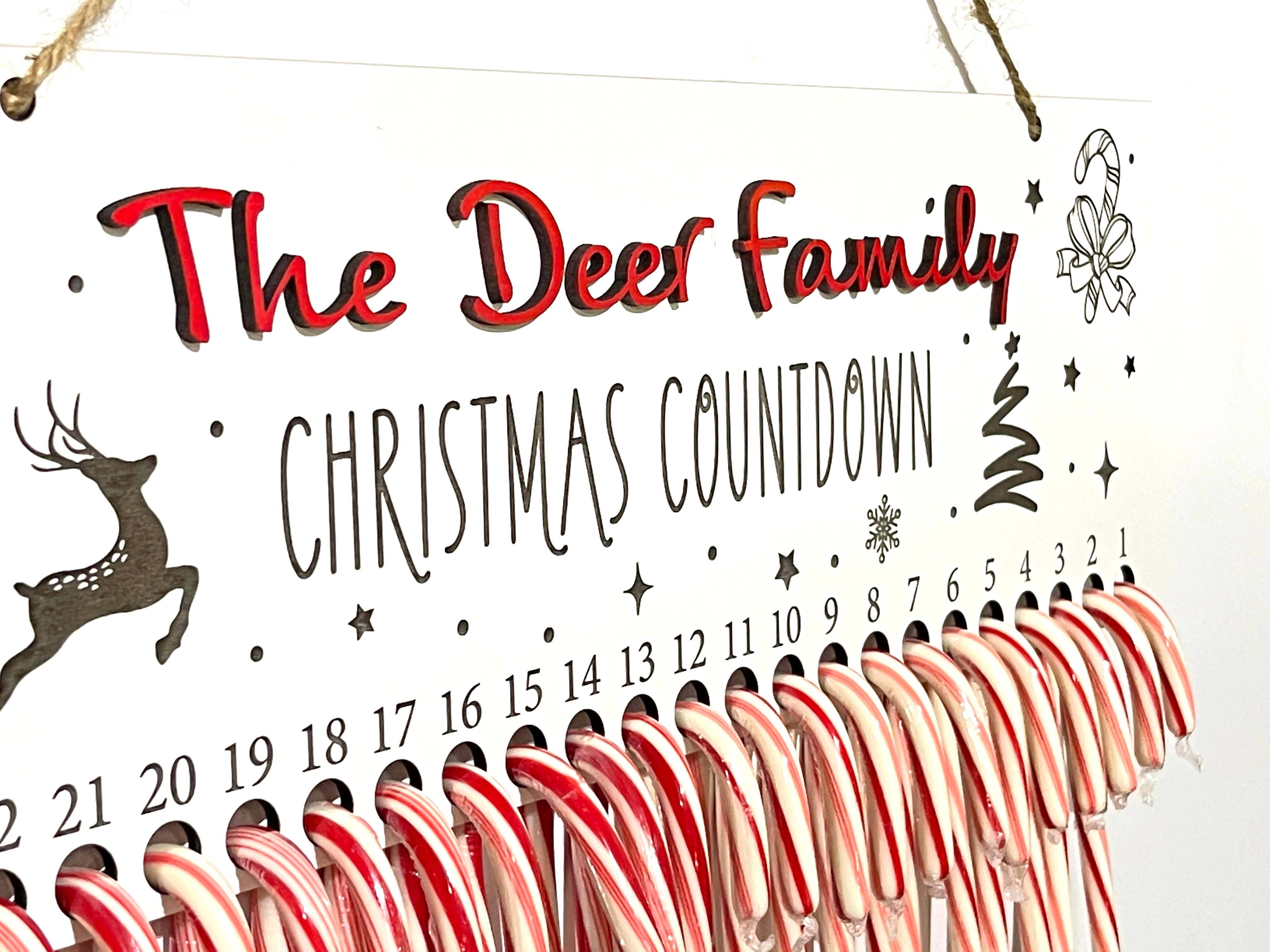 Deer Custom Designs - Wholesale Advent Calendar - Candy Cane Christmas Countdown Advent Calendar Sign5