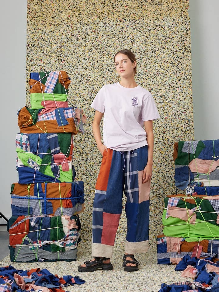 Mushroom Sitting Embroidered Tee for wholesale by Wolf & Mishka