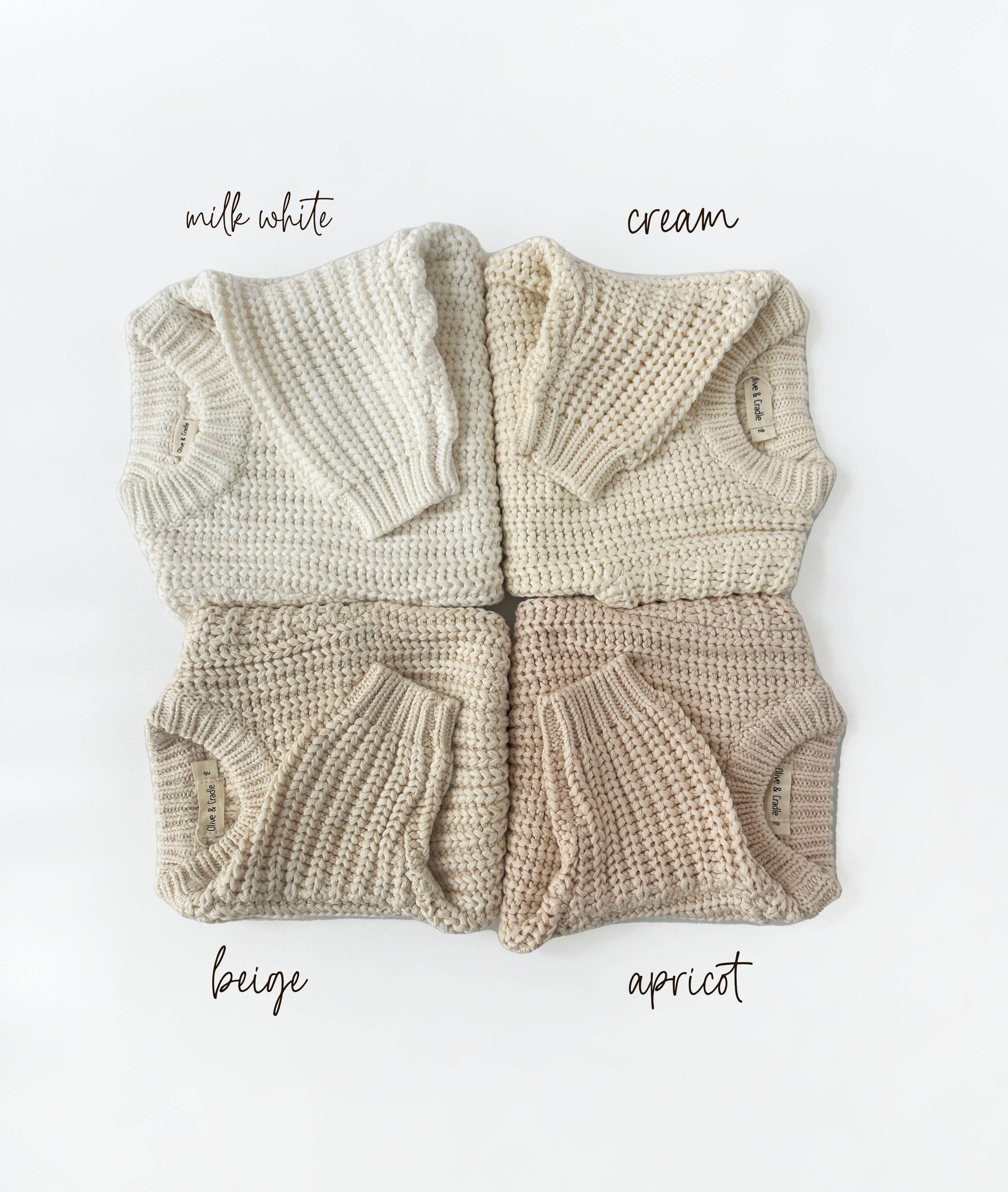OLIVE & CRADLE - Wholesale Knit Sweater - Baby - Baby Chunky Knit Braided Sweater | Pastels0