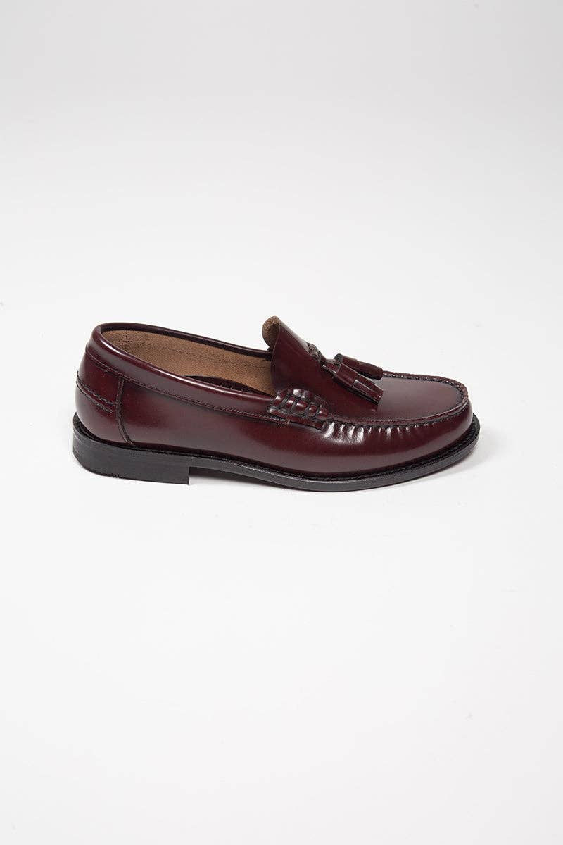CRUDE Burgundy tasseled loafers for wholesale on Faire1