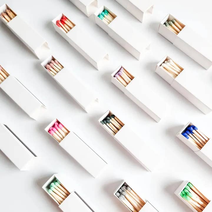 Enlighten the Occasion - Wholesale Matches - White Matchbox with Colorful Matchsticks