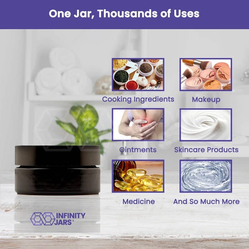 Infinity Jars - Wholesale Jar - 100 ml Glass Cosmetic Style Wide Mouth Jar2