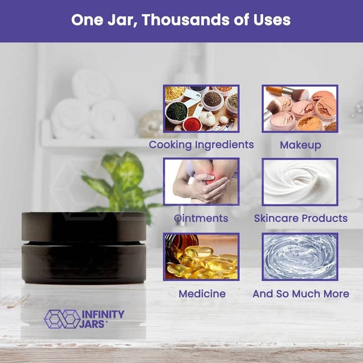 Infinity Jars - Wholesale Jar - 100 ml Glass Cosmetic Style Wide Mouth Jar2