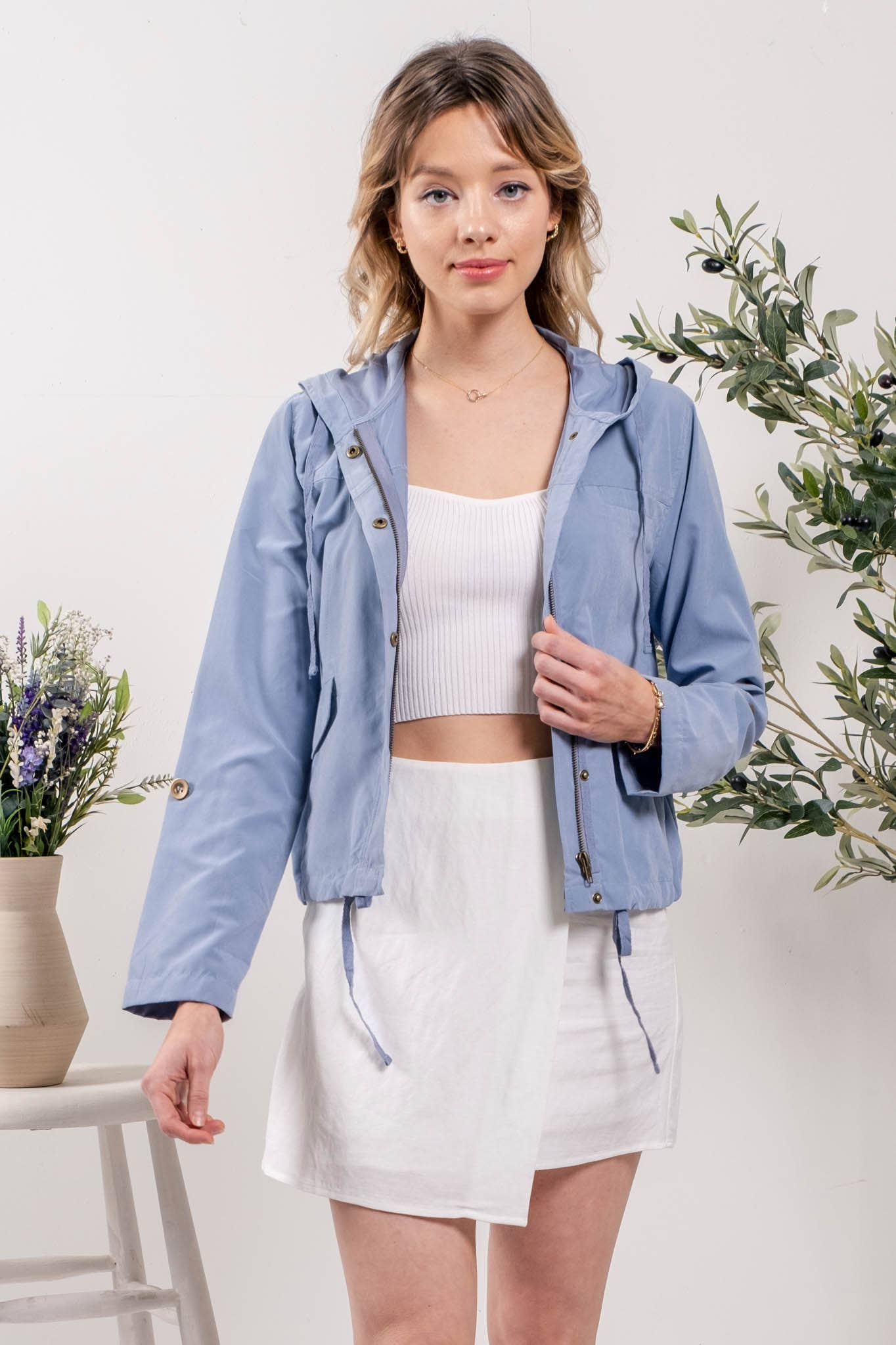 Blu Pepper - Vente Veste – femme - VESTE À CAPUCHE ZIPPÉE À BOUTON-PRESSION PLUS15