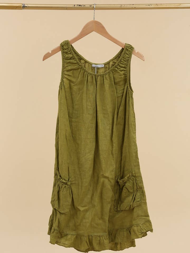 la maison des fibres naturelles - Wholesale Dress - Women's - Linen strap dress 1626 100% linen