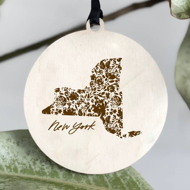 Décoration florale en bois représentant l'État pour la vente par Grainwell