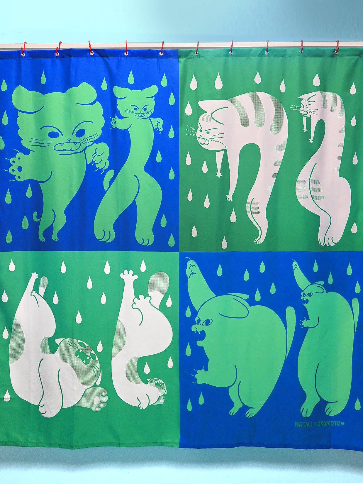 Natali Koromoto - Wholesale Shower Curtain - "DRY CATS" Shower curtain1