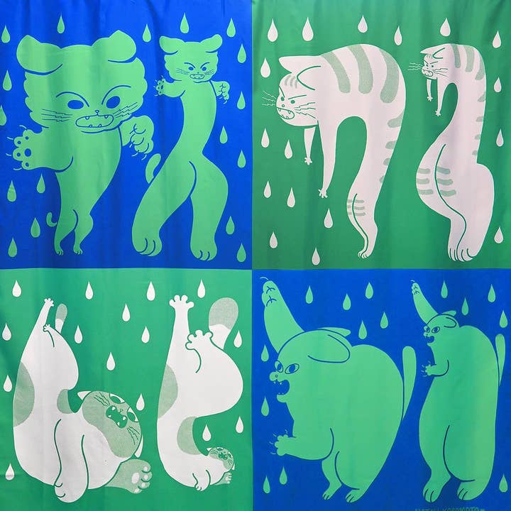 Natali Koromoto - Wholesale Shower Curtain - "DRY CATS" Shower curtain1