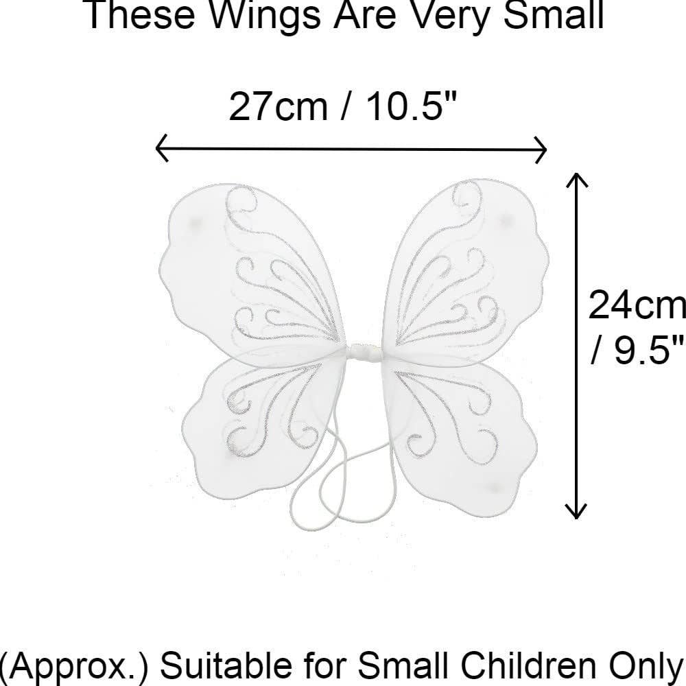 Topkids Accessories – wholesale Costume – Child – Angel Wings Fairy Butterfly Pixie Tinkerbell Fancy Dress Outfit Girls Dressing Up Costume Baby Toddler Kids Childs Small Tiny Mini Toy Fairywings Set Glitter8