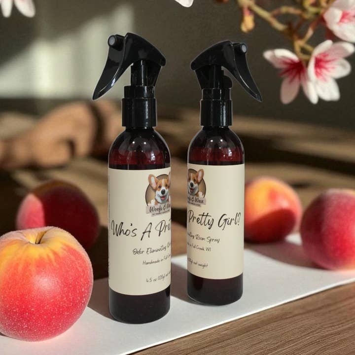 Who’s a Pretty Girl? Room Spray - 4.5oz - Pet Safe for wholesale by Woofs & Wax
