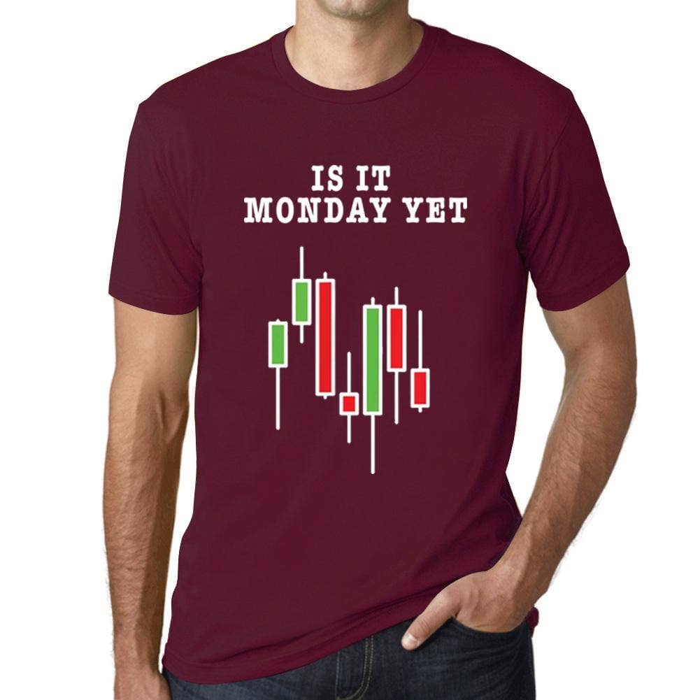 ULTRABASIC - Wholesale Screen Printed T-Shirt - Men's - Men’s Graphic T-Shirt Is It Monday Yet Stock Market Traders Aqua Gift Idea3