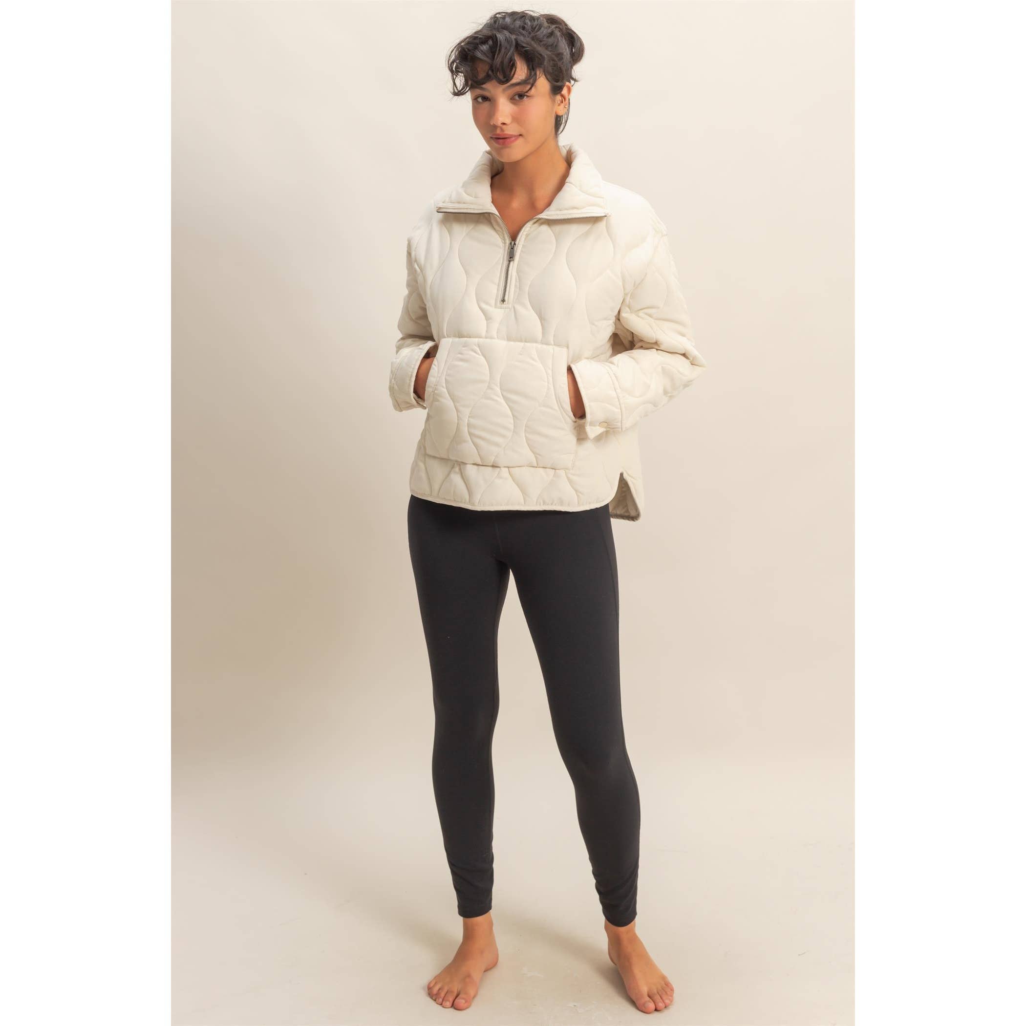 HYFVE - Vendita all'ingrosso Giacca - Donna - Pullover trapuntato a collo alto con mezza zip33