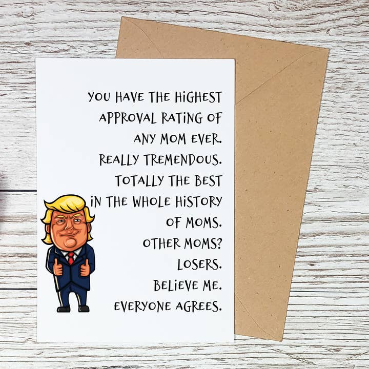 Sorry Not Sorry Co - Wholesale Mother's Day Card - Funny Donald Trump Mom Cards, Mom Birthday Mothers Day Cards