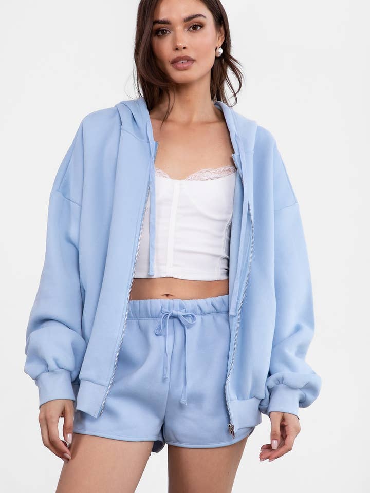 TICTOC - Wholesale Hoodie - Women's - UNIVERSITY Oversized Loose Fit Zip Up Hoodie
