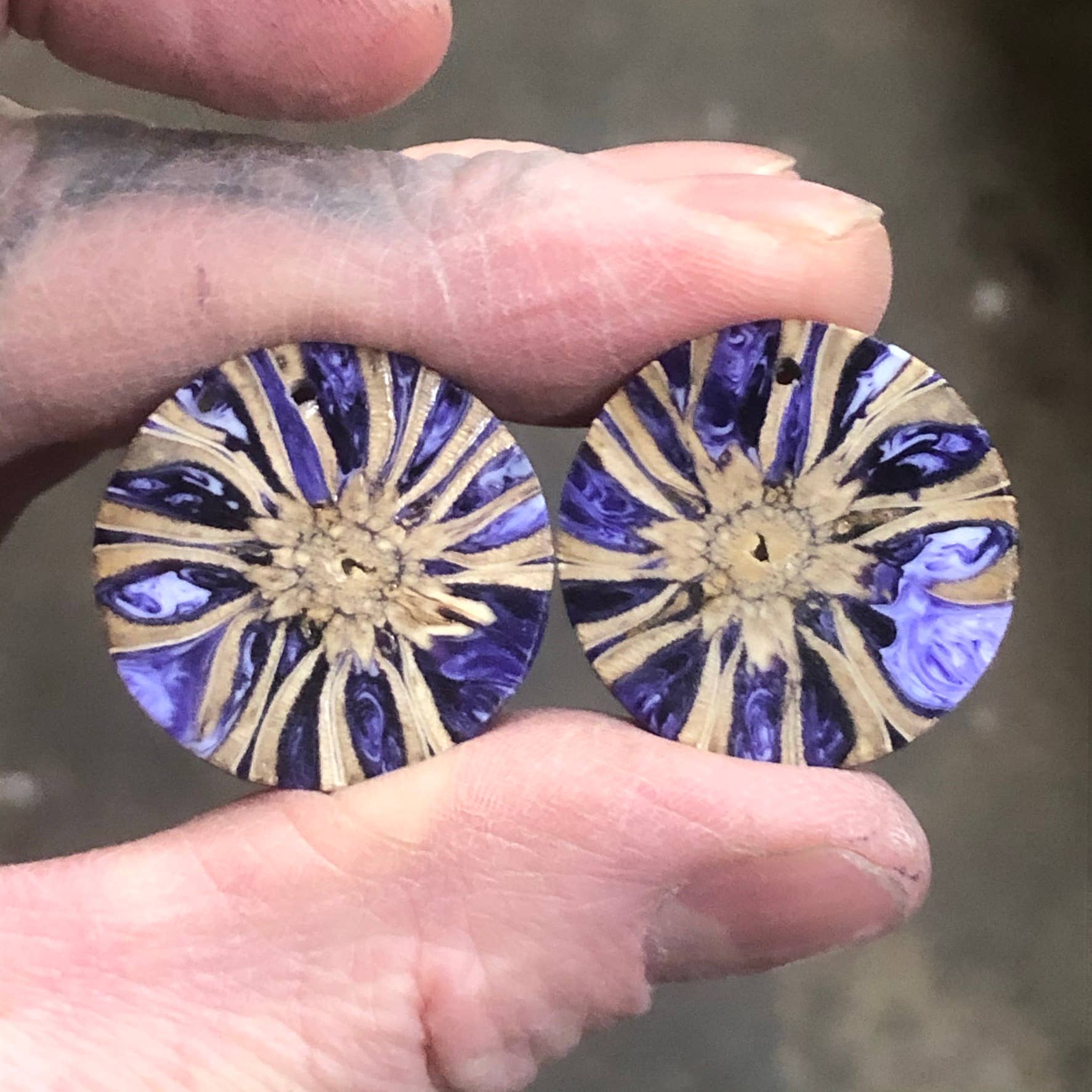 Forest Life Creations - Wholesale Dangle Earrings - Round Magnolia Pod / Resin Earrings2