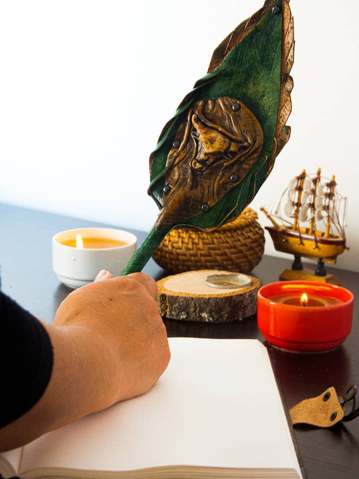 Leather Ball Point Gothic Random Style Color Biro Ball Pen for wholesale by ML Marcaleather