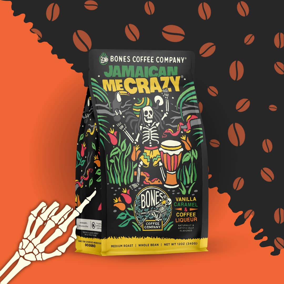 Bones Coffee Company - Wholesale Coffee beans - Jamaican Me Crazy® Coffee | 12oz | Whole Bean & Ground