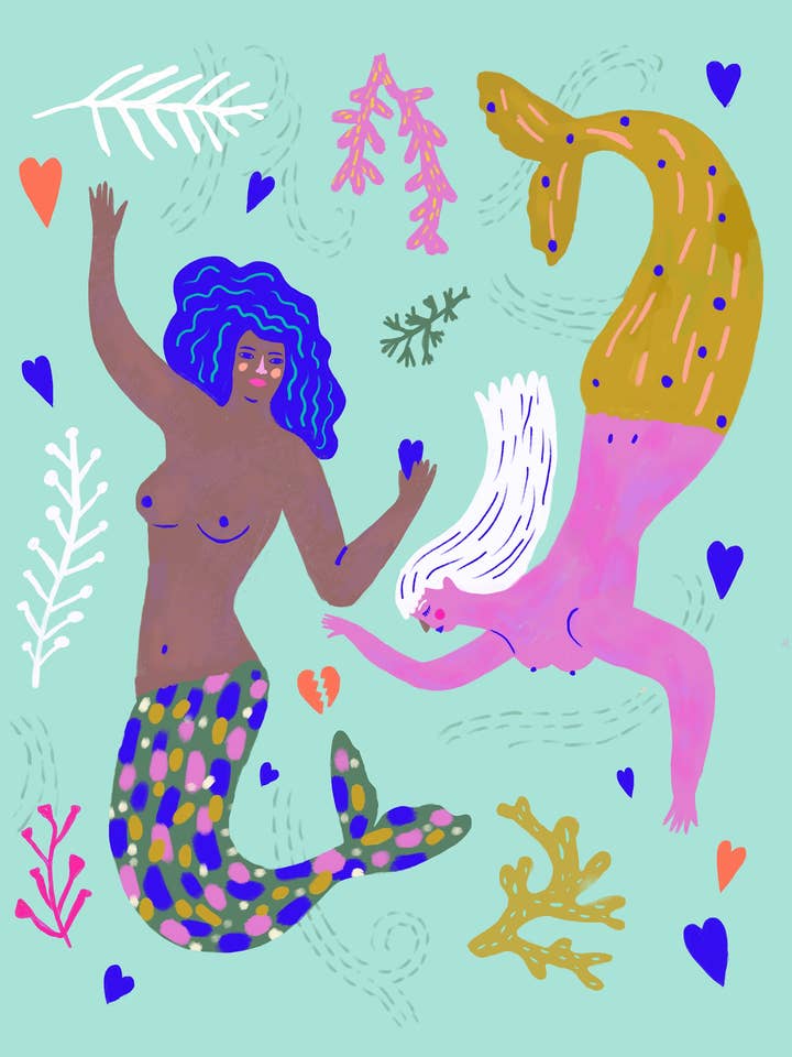 Mermaid Fantasy Art Print By Sarah Walsh for wholesale by Tigersheep Friends