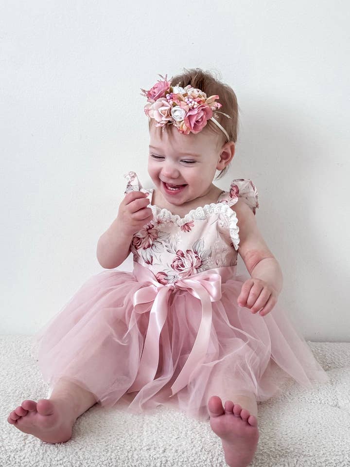 Aria Tulle Baby Romper - Nectar for wholesale by A Little Lacey