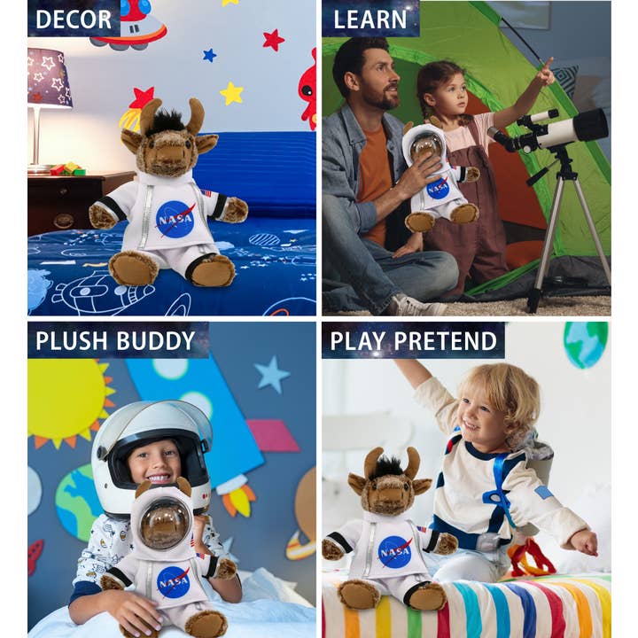 Cota Global - Wholesale Puzzle - Kids - Plush Astronaut - Super Soft Plush - Sitting Buffalo