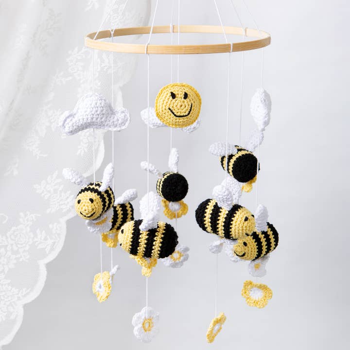 Wool Couture Company - Wholesale DIY Craft Kit - Lewis the Bee Nursery Mobile Easy Crochet Kit