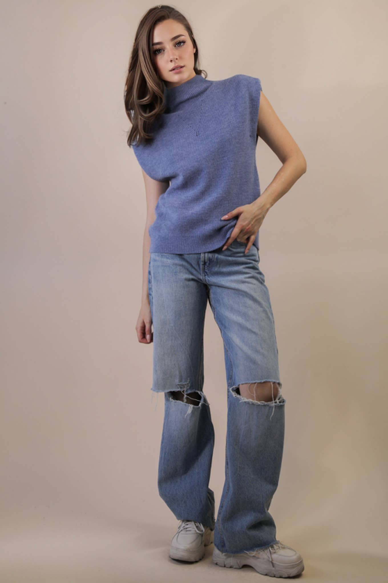 VERY J - Wholesale Sweater Vest - Women's - 12W3391N-Soft Knit Sweater Vest Top30