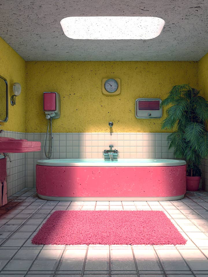 Mid-Century Modern Bathroom Art 8"x10" Artwork for 11"x14" Frame for wholesale by Mowbi