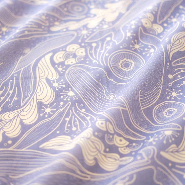 sol&mar art co. - Wholesale Bandana - Unisex - Whale, and the Ocean Bandana Scarf (Violet)2