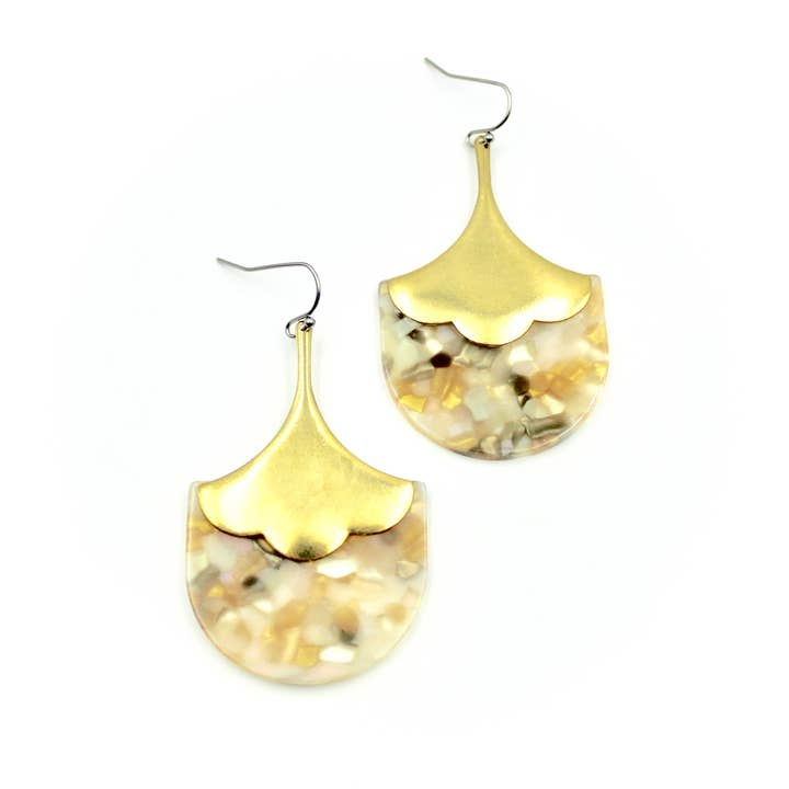 Petal Drop Earrings (White) for wholesale by Carruthers Jewelry